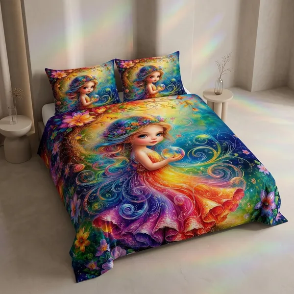 11D_Printed_Glace_Cotton_Fantasy_Print_Double_Bedsheet_With_Pillow_Covers