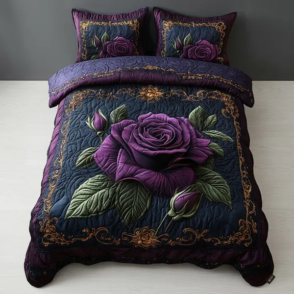 11D_Printed_Glace_Cotton_Quilted_Floral_Print_Bedsheet