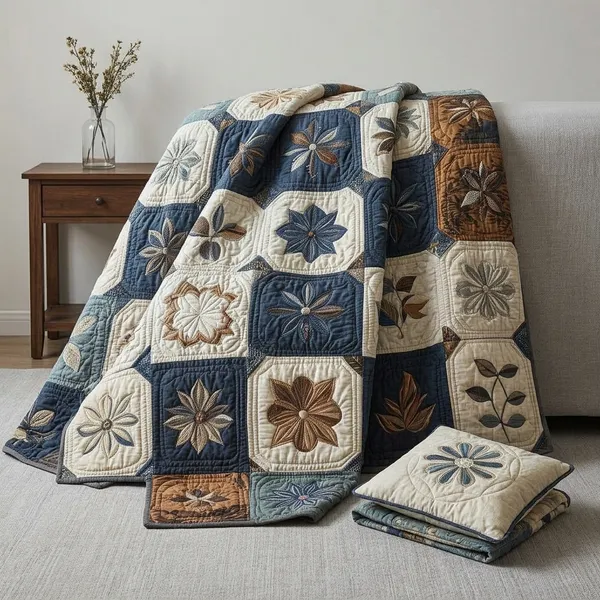 11D_Printed_Glace_Cotton_Quilted_Multicolour_Floral_Patchwork_Bedsheet