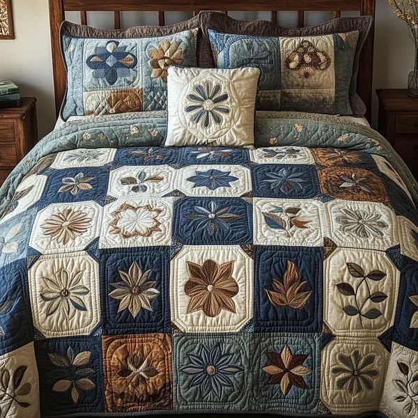 11D_Printed_Glace_Cotton_Quilted_Multicolour_Floral_Patchwork_Bedsheet
