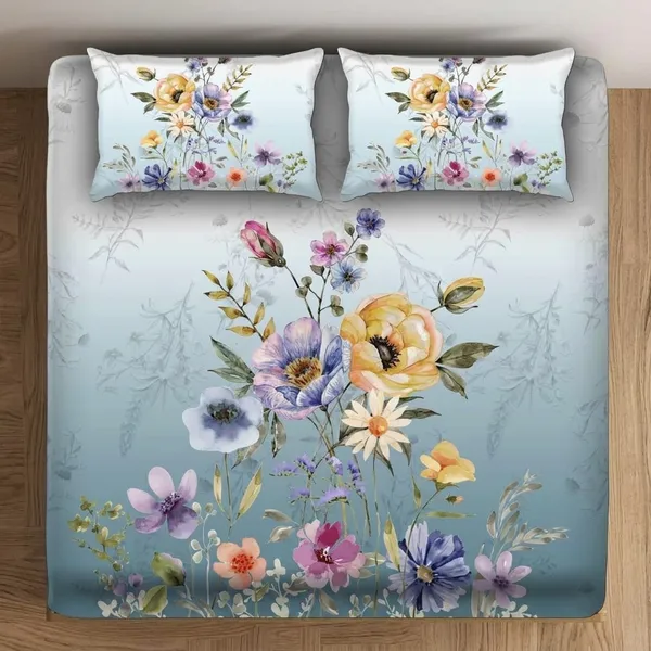 11D_Printed_Glace_Cotton_Light_Blue_Floral_Print_Bedsheet_Set