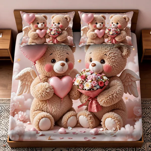 11D_Printed_Glace_Cotton_Valentine_Teddy_Bear_Print_Bedsheet