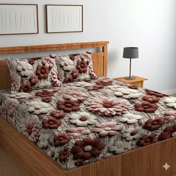 11D_Printed_Glace_Cotton_Textured_Floral_Print_Bedsheet