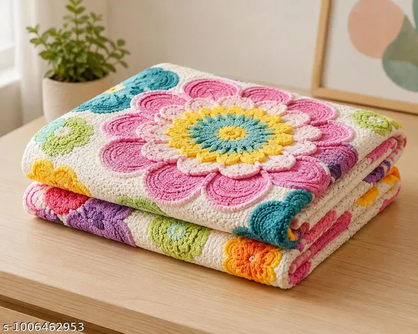 11D_Printed_Glace_Cotton_Bohemian_Multicolour_Textured_Floral_Bedsheet