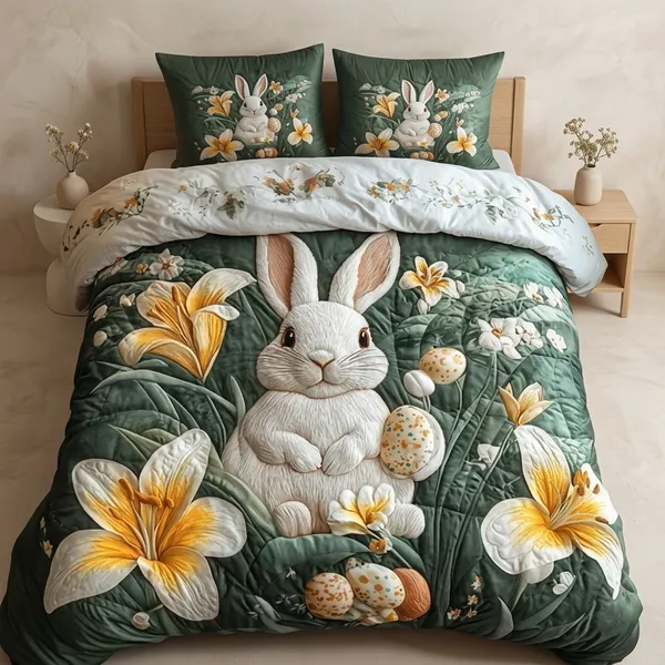 11D_Printed_Glace_Cotton_Botanical_Rabbit_Print_Quilted_Bedsheet