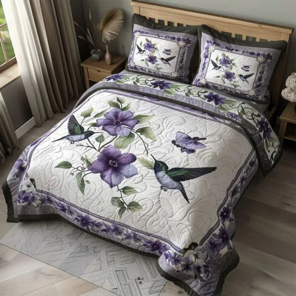 11D_Printed_Glace_Cotton_Floral_Hummingbird_Print_Quilted_Bedsheet