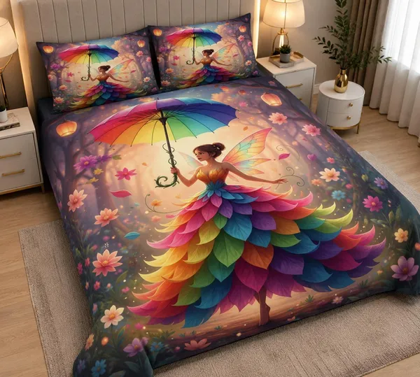 11D_Printed_Glace_Cotton_Fantasy_Print_Double_Bedsheet_With_Pillow_Covers