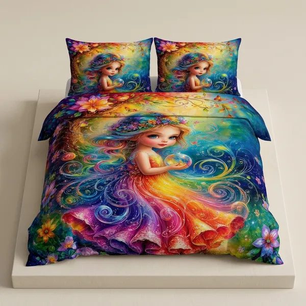 11D_Printed_Glace_Cotton_Multicolour_Fantasy_Floral_Print_Bedsheet