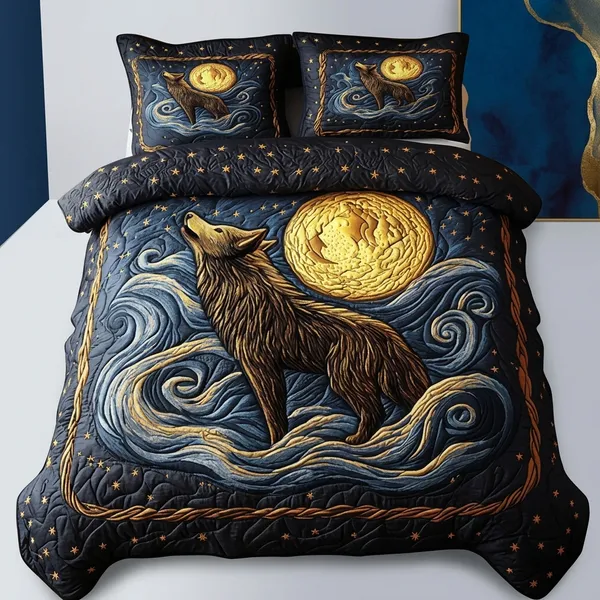 11D_Printed_Glace_Cotton_Quilted_Wolf_Moon_Print_Bedsheet