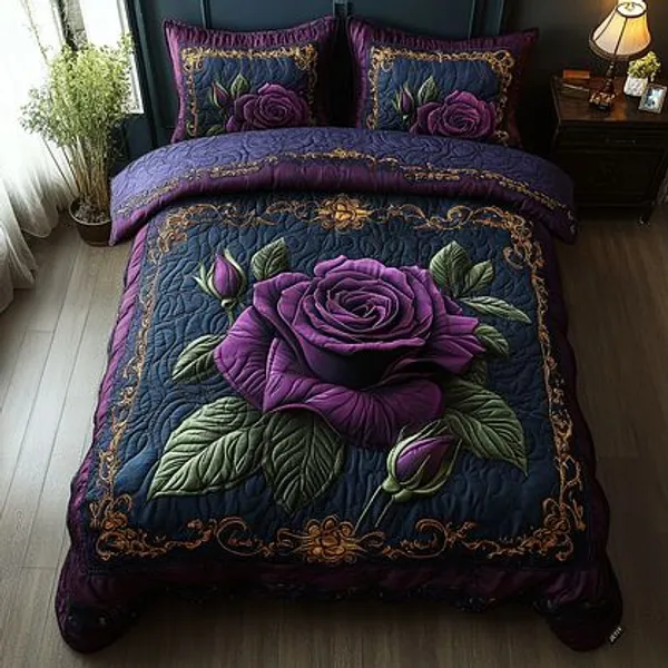 11D_Printed_Glace_Cotton_Quilted_Floral_Print_Bedsheet