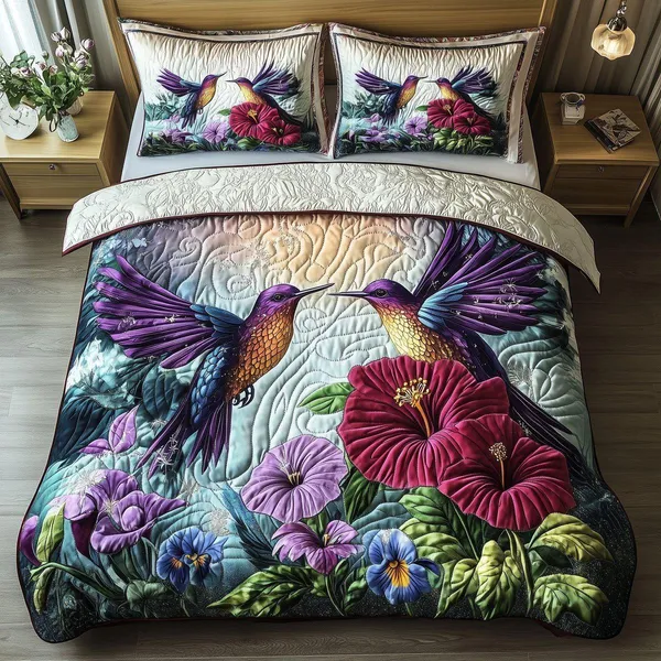 11D_Printed_Glace_Cotton_Quilted_Botanical_Hummingbird_Bedsheet