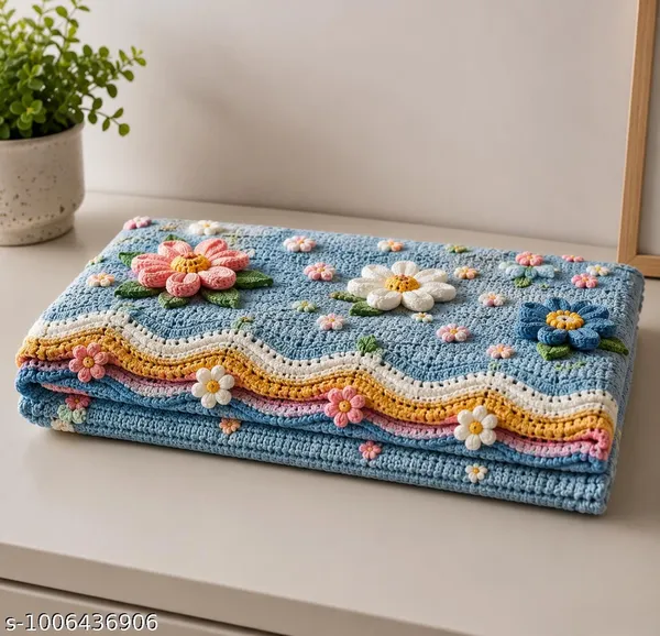 11D_Printed_Glace_Cotton_Bohemian_Crochet_Floral_Pattern_Bedspread