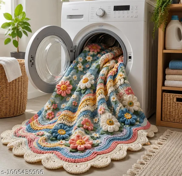 11D_Printed_Glace_Cotton_Bohemian_Crochet_Floral_Pattern_Bedspread