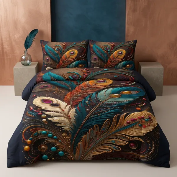 11D_Printed_Glace_Cotton_Peacock_Feather_Print_Bedsheet