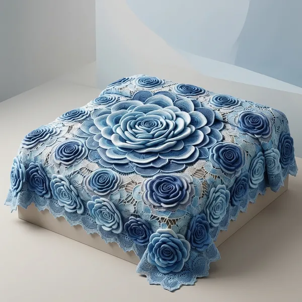 11D_Printed_Glace_Cotton_Blue_Floral_Rose_Pattern_Bedsheet