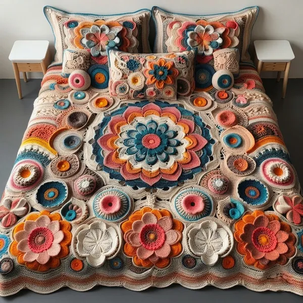 11D_Printed_Glace_Cotton_Bohemian_Floral_Pattern_Bedsheet_Set