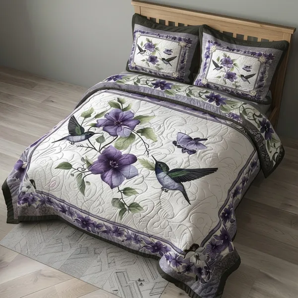 11D_Printed_Glace_Cotton_Floral_Hummingbird_Print_Quilted_Bedsheet