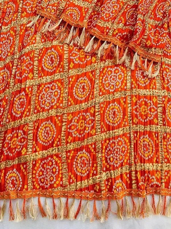 Orange_Chinon_Crushed_Bandhani_Printed_Dupatta_With_Tassels_For_Women