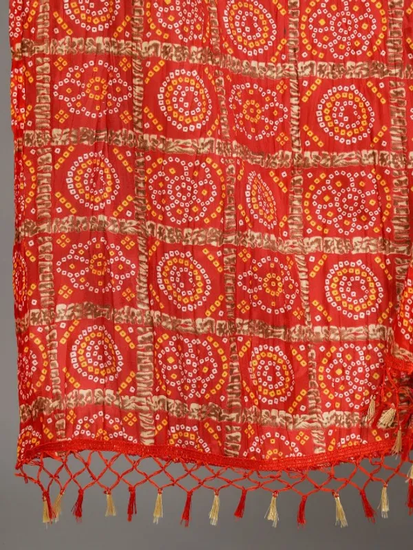 Red_Chinon_Crushed_Bandhani_Printed_Dupatta_With_Tassels_For_Women