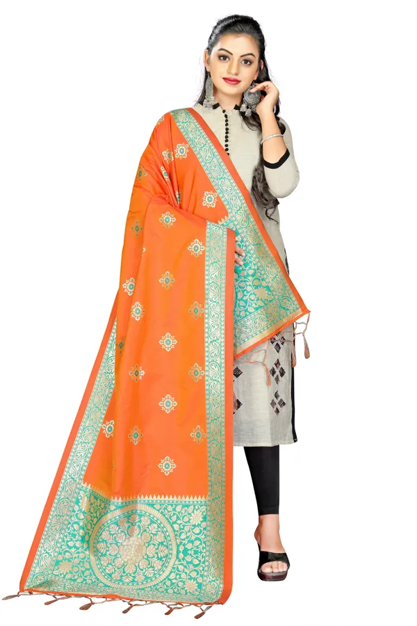 Orange_Threads_Jacquard_Self_Design_Dupatta_For_Women