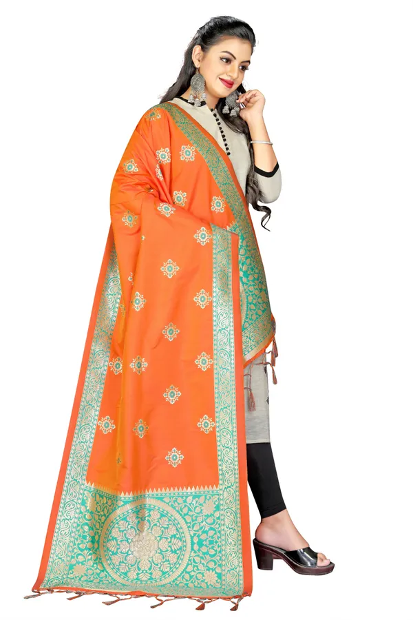 Orange_Threads_Jacquard_Self_Design_Dupatta_For_Women