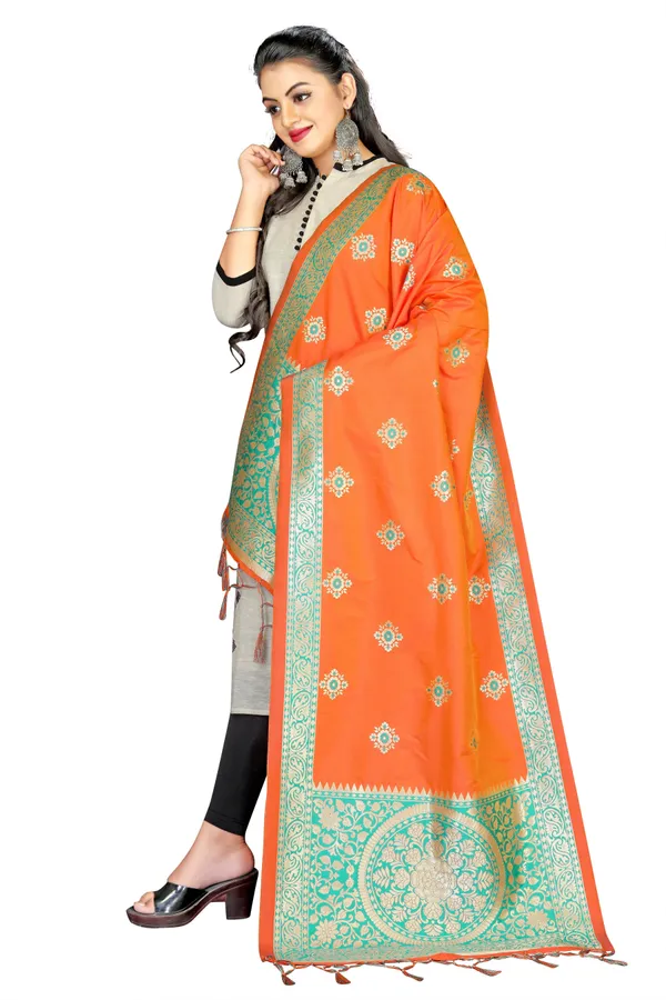 Orange_Threads_Jacquard_Self_Design_Dupatta_For_Women