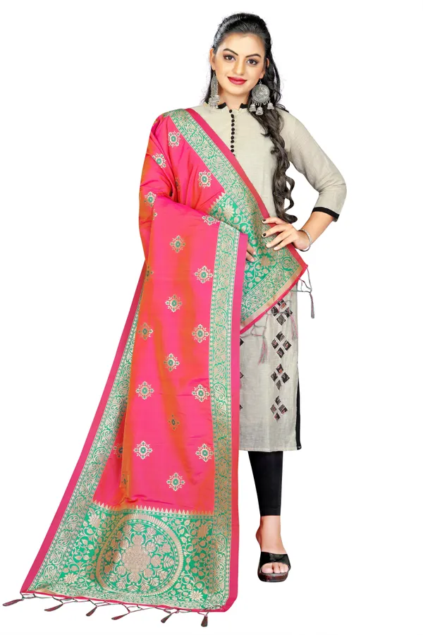 Pink_Threads_Jacquard_Self_Design_Dupatta_For_Women