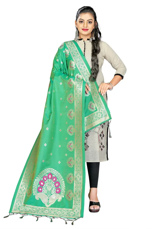 Green_Threads_Jacquard_Self_Design_Dupatta_For_Women