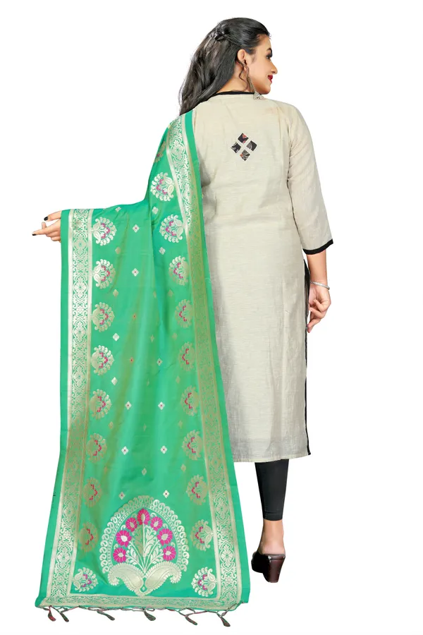 Green_Threads_Jacquard_Self_Design_Dupatta_For_Women