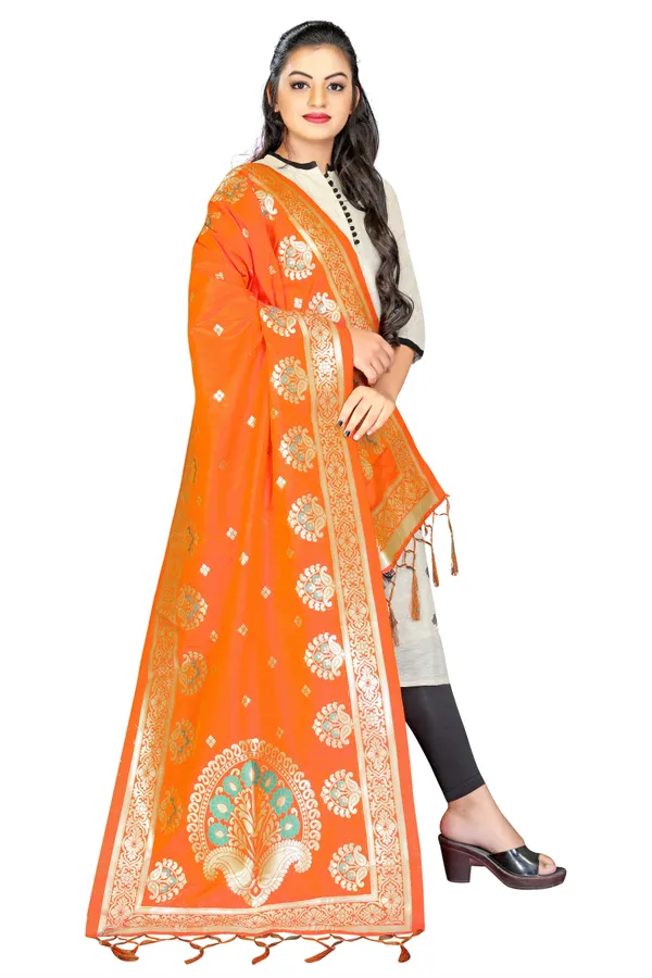 Orange_Threads_Jacquard_Self_Design_Dupatta_For_Women