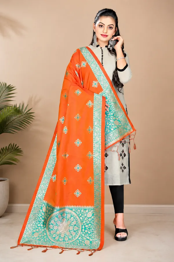Orange_Threads_Jacquard_Self_Design_Dupatta_For_Women