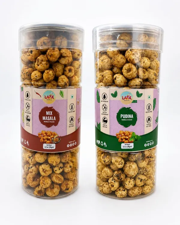 Laza_Pudina_And_Mix_Masala_Roasted_Makhana_Combo_Pack_Of_2_-_(90_gms_each)