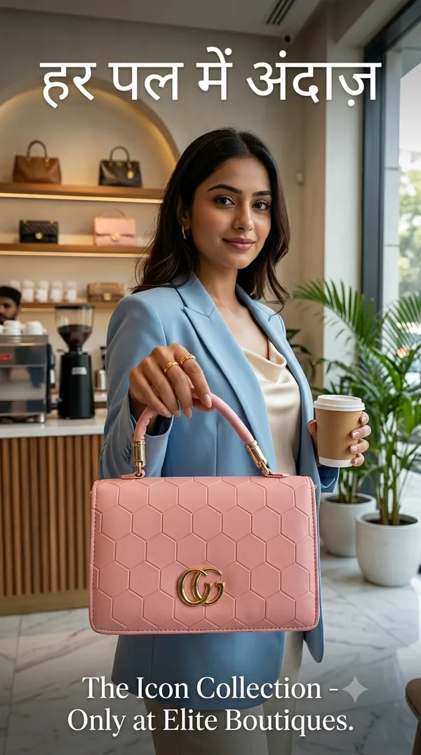 Pink_Pu_Leather_Textured_Top_Handle_Handbag_For_Women