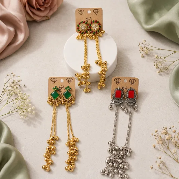 Multicolor_Alloy_Stone_Bead_Long_Dangle_Earrings_For_Women_Set_Of_3