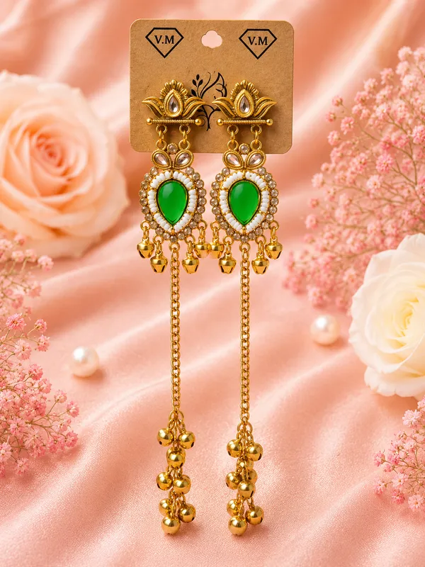 Green_Gold_Tone_Alloy_Teardrop_Stone_Drop_Earrings_For_Women_Pack_Of_2