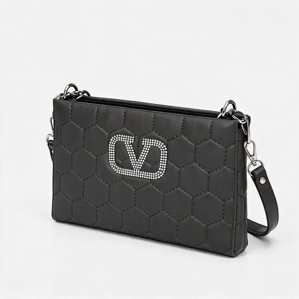 Black_Pu_Leather_Quilted_Rhinestone_Clutch_Bag_For_Women