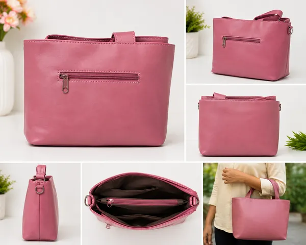 Pink_Pu_Leather_Multi_Compartment_Tote_Handbag_For_Women