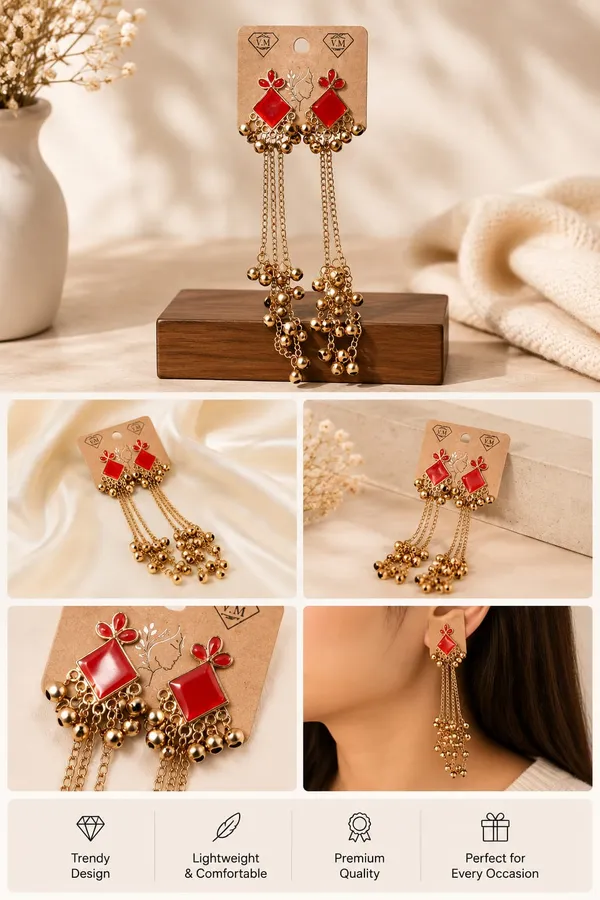 Red_Gold_Tone_Alloy_Stone_Dangle_Chain_Earrings_For_Women