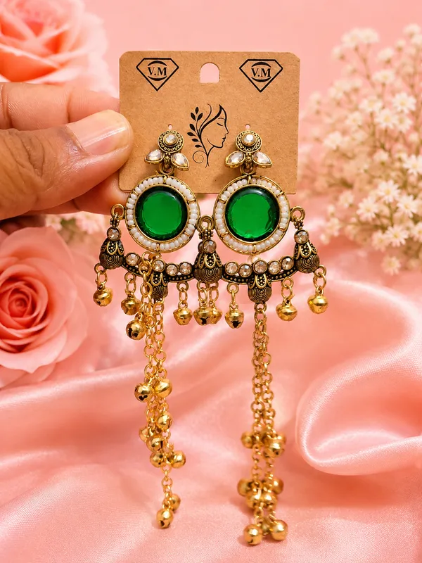Green_Gold_Tone_Alloy_Round_Stone_Dangle_Earrings_For_Women_Pack_Of_2