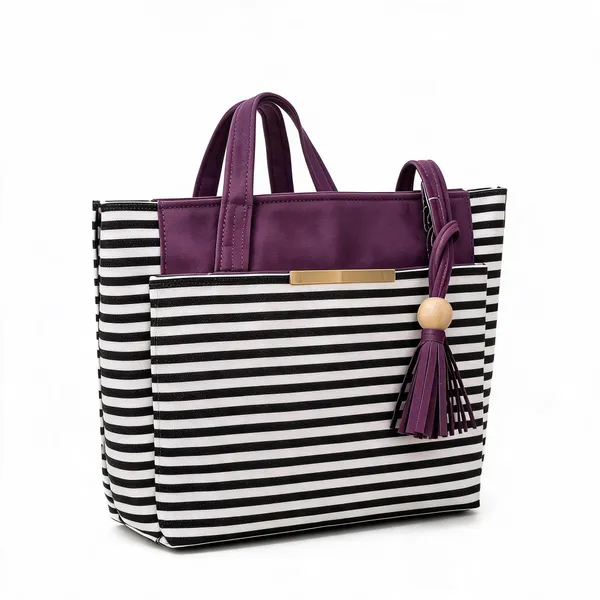 Purple_Striped_Canvas_Tote_Bag_For_Women