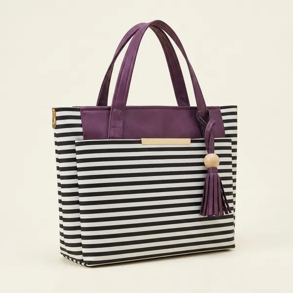 Purple_Striped_Canvas_Tote_Bag_For_Women
