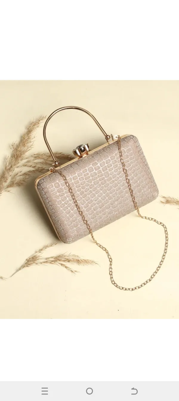 Beige_Pu_Leather_Crocodile_Texture_Frame_Clutch_Bag_For_Women