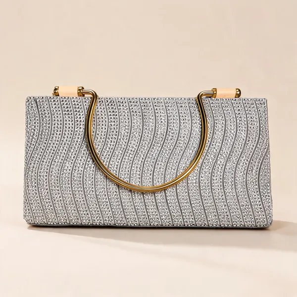 Silver_Pu_Leather_Embellished_Clutch_Bag_For_Women