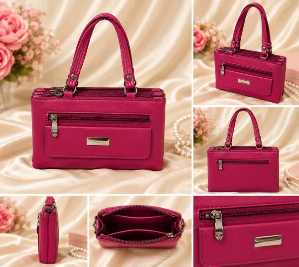Pink_Pu_Leather_Structured_Handbag_For_Women