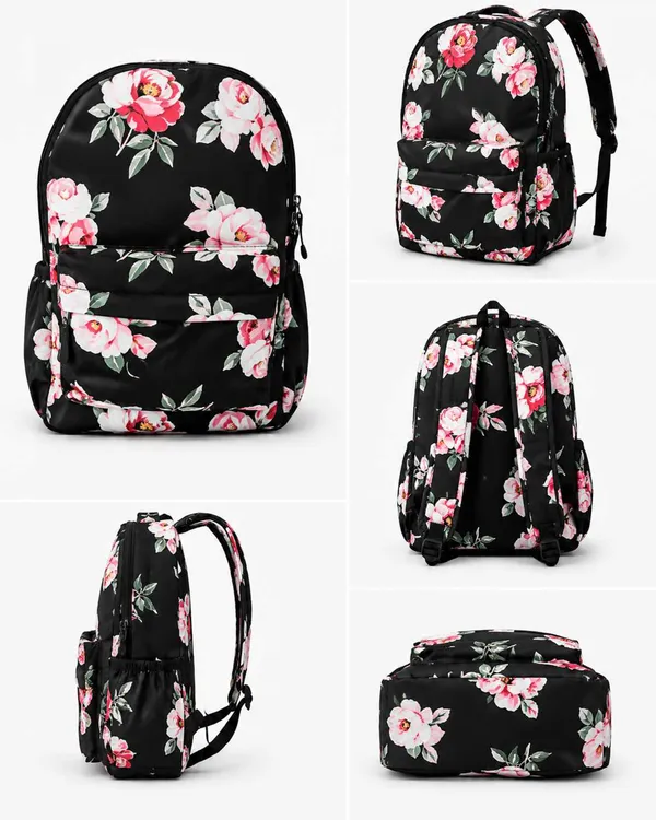 Black_Polyester_Floral_Print_Backpack_For_Women