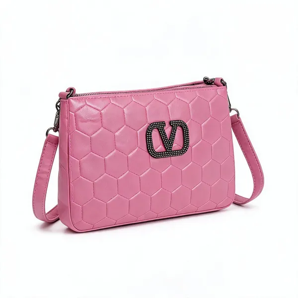 Pink_Pu_Leather_Quilted_Sling_Bag_For_Women