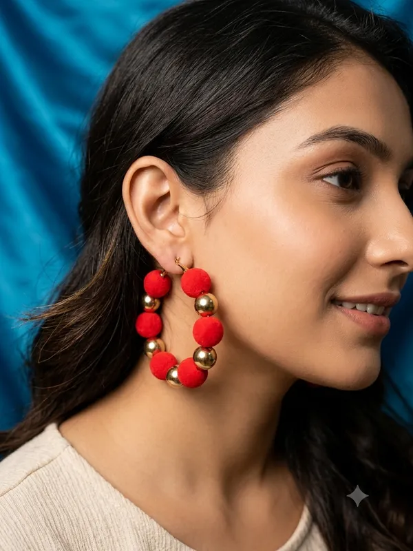 Red_Alloy_Beaded_Open_Hoop_Earrings_For_Women_Pack_Of_2