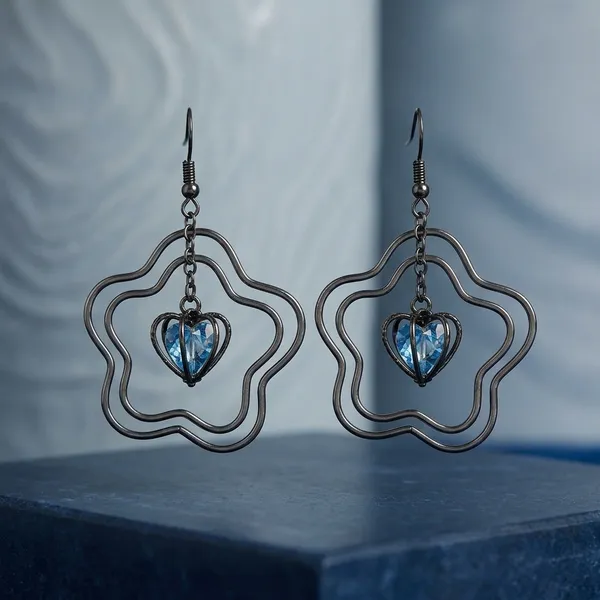 Silver_Alloy_Floral_Heart_Drop_Earrings_For_Women_Pack_Of_3