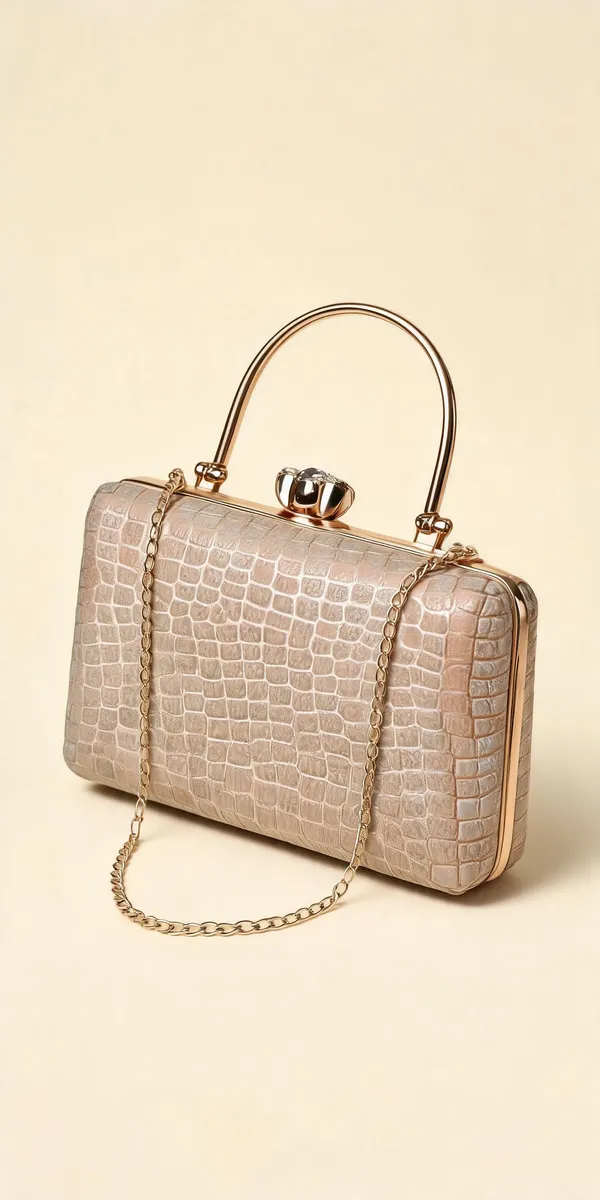 Beige_Pu_Leather_Crocodile_Texture_Frame_Clutch_Bag_For_Women