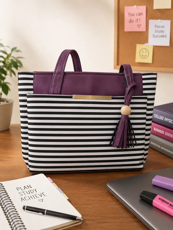 Purple_Striped_Canvas_Tote_Bag_For_Women